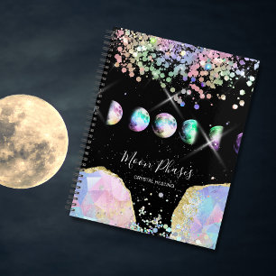 Moon Phases Crystal Gem Healing Holograph Business Planner