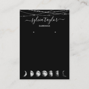 moon phases  Earring frame display add logo Busine Business Card