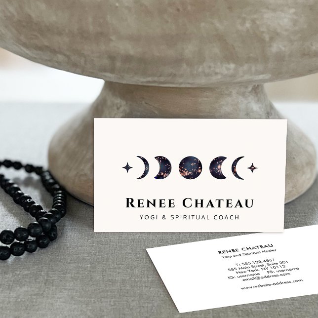 Moon Phases Energy Healer Business Card (Creator Uploaded)