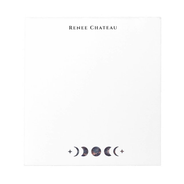 Moon Phases Energy Healer Business Card Notepad (Front)