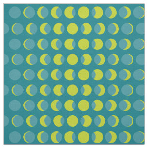Moon Phases Mid Century Modern Fabric