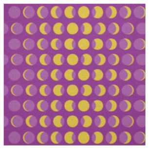 Moon Phases Mid Century Modern Fabric