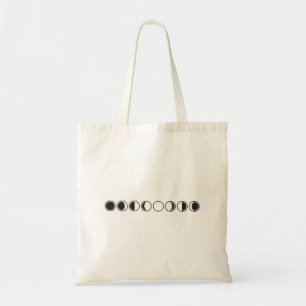Moon Phases Minimalist Line Art Tote Bag