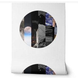 Moon Phases Mosaic Wallpaper | Celestial Mural