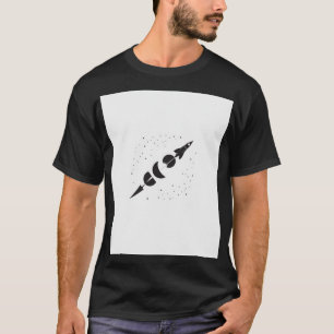 Moon Phases Rocket Space Exploration Astronomy Sci T-Shirt