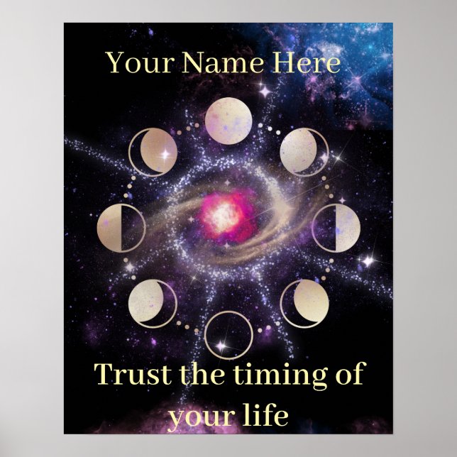 Moon Phases Sacred Geometry Wall Art (Front)