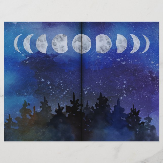 Moon Phases Scrapbook & Journal Pages (Front)