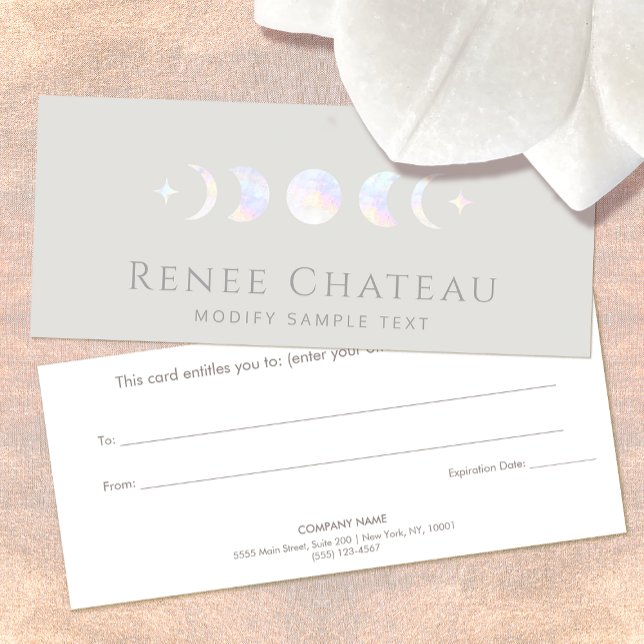 Moon Phases Spa Salon Gift Certificate (Creator Uploaded)