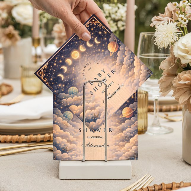 Moon Phases Space Baby Shower Napkin (Creator Uploaded)