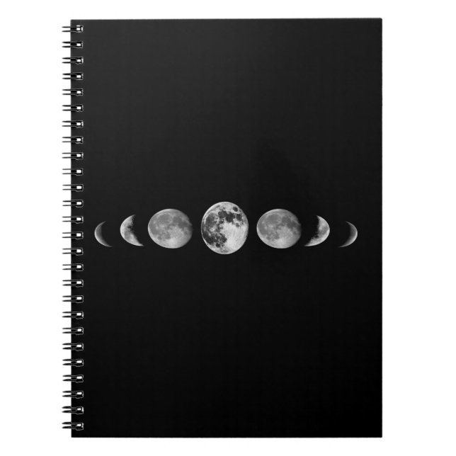 Moon Phases Spiral Notebook (Front)