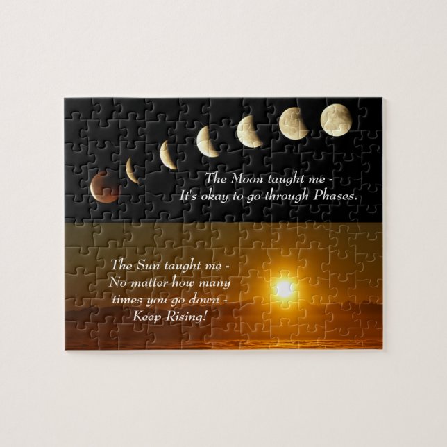 Moon Phases Sunrise Inspirational Quote Jigsaw Puzzle (Horizontal)