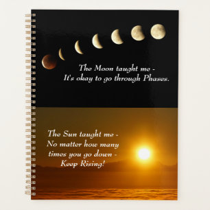 Moon Phases Sunrise Inspirational Quote Organiser