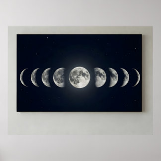 Moon Phases Wall Art Canvas Print