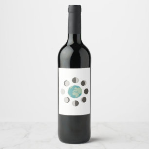 Moon Phases Wine Label