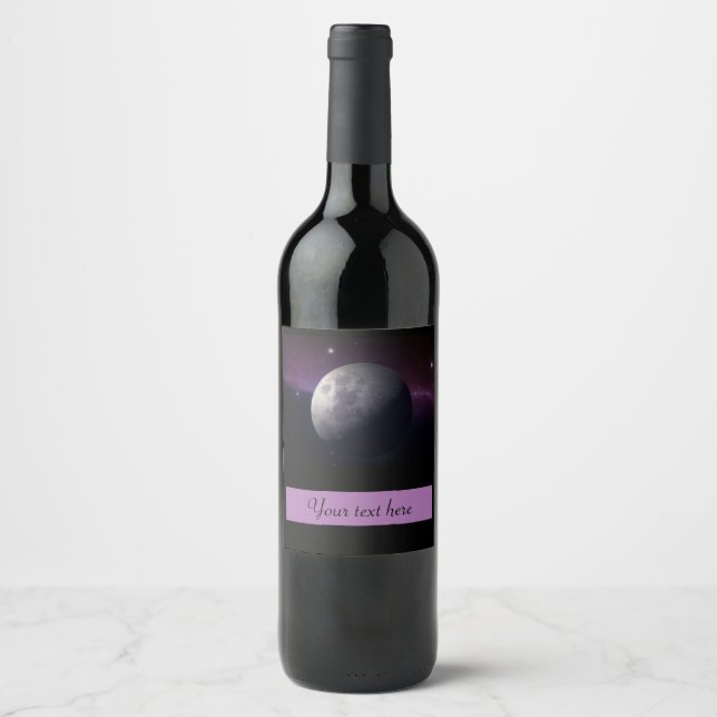 Moon Photo Personalised Wine Label (Front)