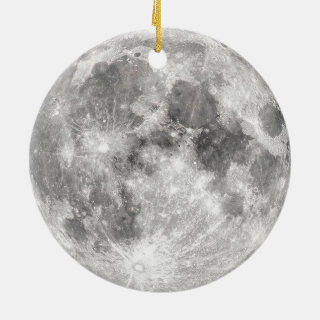 Moon Photograph Ceramic Tree Decoration (Back)