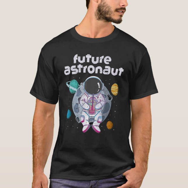 Moon Planets Outer Space Science Universe Future A T-Shirt (Front)