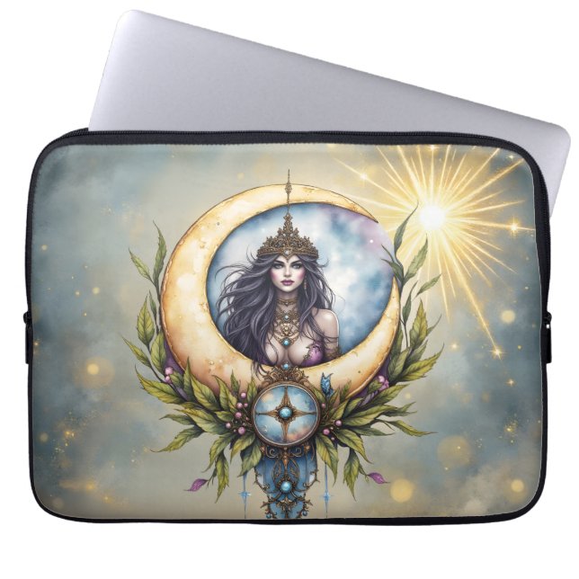 Moon Priestess – Keeper of the Celestial Balance.  Laptop Sleeve (Front)