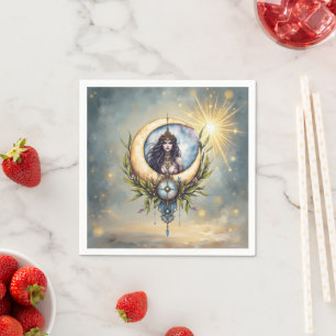 Moon Priestess – Keeper of the Celestial Balance.  Napkin