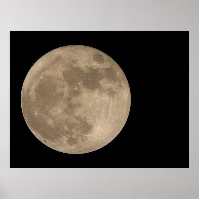 Moon Print Astronomy Lunar Full Moon Poster (Front)
