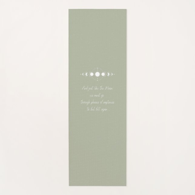 Moon Quote - Celestial Green Yoga Mat (Front)
