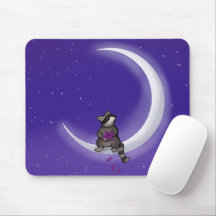 Moon Racoon Mouse Pad