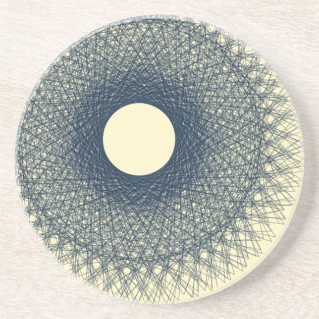 moon radiating black light  abstract art coaster (Front)