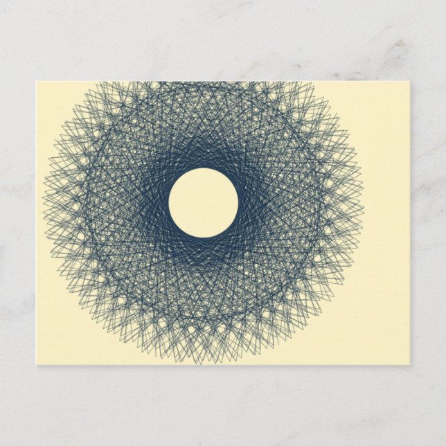 moon radiating black light  abstract art postcard (Front)