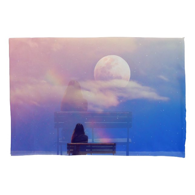 Moon Rainbow: Pastel Sky Beauty. Pillowcase (Front)