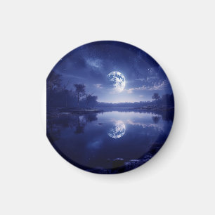 Moon Reflecting Onto Lake Surface Magnet