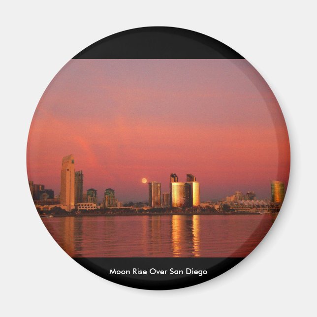 Moon Rise Over San Diego Magnet (Front)