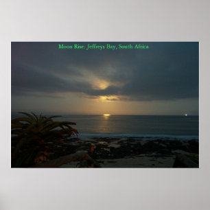 Moon Rise over Supertubes, J-Bay, South Africa Poster