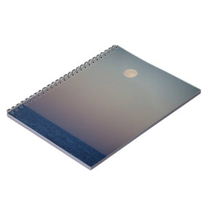Moon Rise Over The Ocean #4687 Notebook