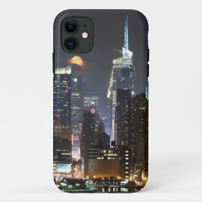 Moon rises over midtown New York. Case-Mate iPhone Case (Back)