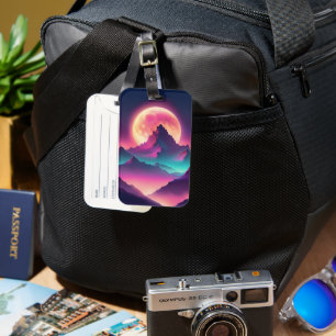 moon rising luggage tag
