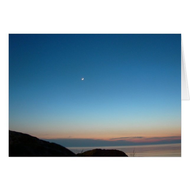 Moon Rising over Lake Michigan (Blank) (Front Horizontal)