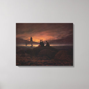 Moon Rising Over the Sea, 1822 (oil on canvas) Canvas Print