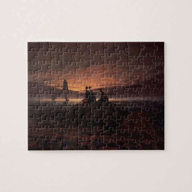 Moon Rising Over the Sea, 1822 (oil on canvas) Jigsaw Puzzle (Horizontal)