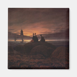 Moon Rising Over the Sea, 1822 (oil on canvas) Magnet