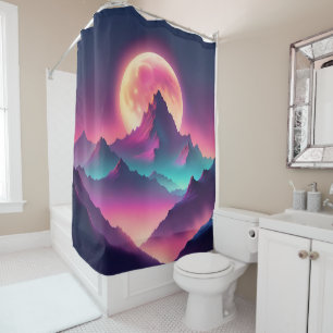 moon rising shower curtain