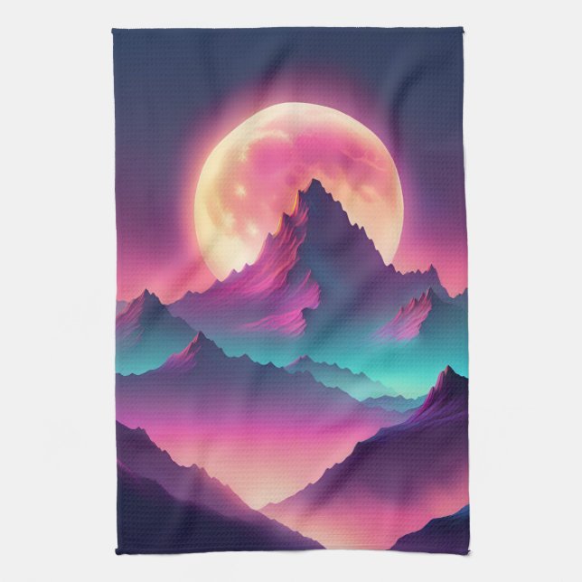 moon rising tea towel (Vertical)