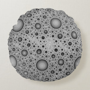 Moon Rock Lunar Surface Texture Round Cushion
