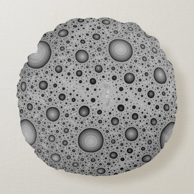 Moon Rock Lunar Surface Texture Round Cushion (Front)