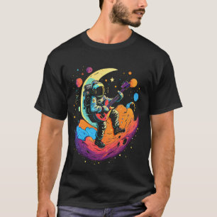 Moon Rocker Psychedelic Astronaut Guitarist T-Shirt