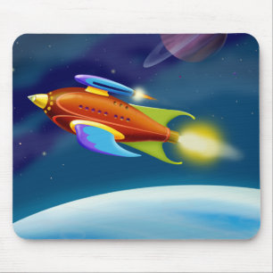 Moon Rocket Mouse Pad