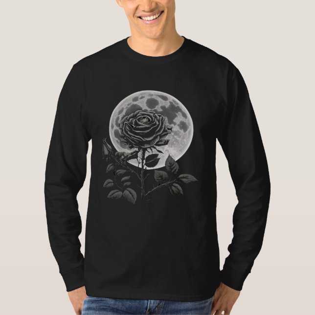 Moon Rose Goth Gothic Witch Witchcraft  2 T-Shirt (Front)