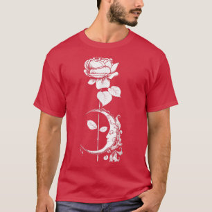 Moon Rose Gothic Witch Witchcraft Occult Pagan 6 T-Shirt
