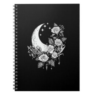 Moon Roses - Romantic Goth - Whimsigoth Witchy Wit Notebook