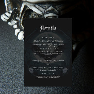 Moon Skull Bats Gothic Wedding Black Details Enclosure Card