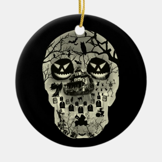 Moon Skull Ornament (Front)